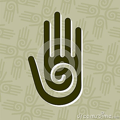 Hand with spiral symbol Vector Illustration
