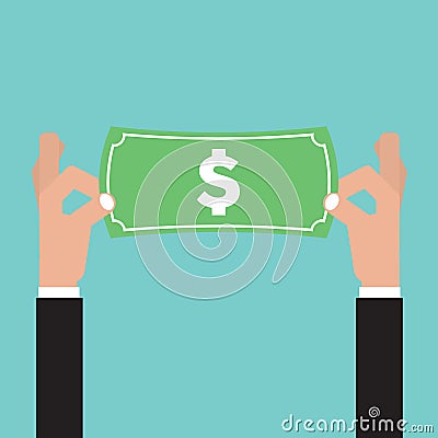 Hand Splaying Banknote Vector Illustration