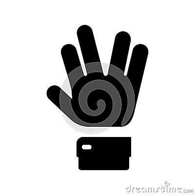 Hand spock icon,Vulcan Salute Vector Icon Vector Illustration