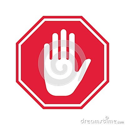 Hand Stop Icon. Vector Prohibition Sign Vector Illustration