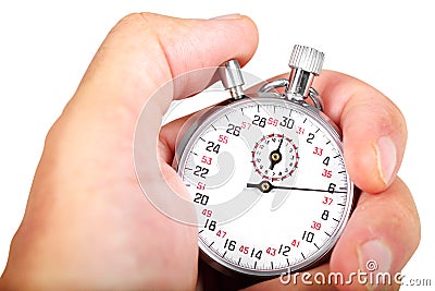 Hand and stopwatch Stock Photo