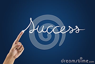 Hand with success word Stock Photo