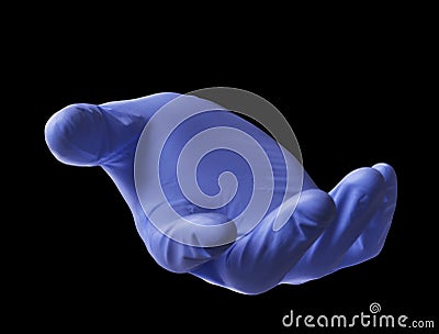 Surgery doctor glove hand on health care support concept. Stock Photo