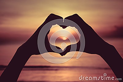 Hand symbol meaning love Stock Photo
