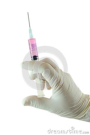 Hand with syringe Stock Photo