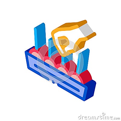 Hand take food isometric icon vector illustration Vector Illustration