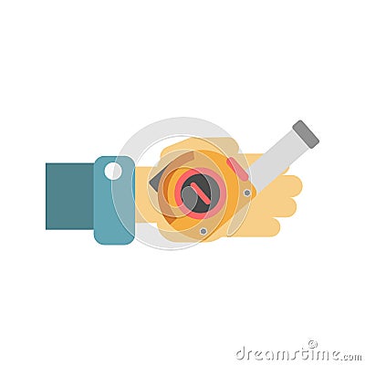 Hand with tape-measure Vector Illustration