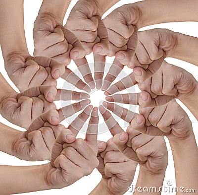 Hand of teamwork Stock Photo