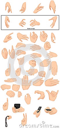 Hand templates includes hold of celphone Cartoon Illustration