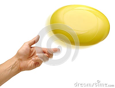 Hand Throwing Frisbee Stock Photo