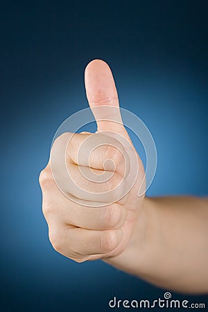 Hand with thumb up Stock Photo