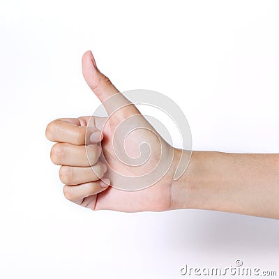 Hand thumb up Stock Photo