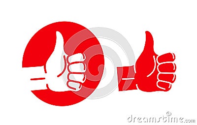 Hand thumb up, logo. Best quality symbol or icon. Vector illustration Vector Illustration