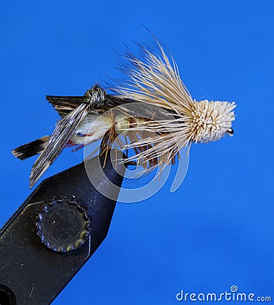 Hand tied fly fishing fly Stock Photo