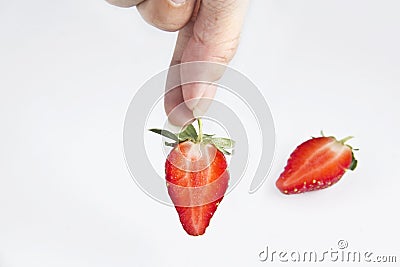 Hand took fruit strawberry Stock Photo