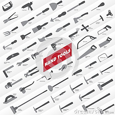 Hand Tools Collection Vector Illustration