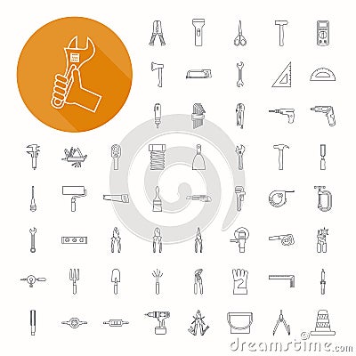 Hand tools icons , thin icon design Vector Illustration