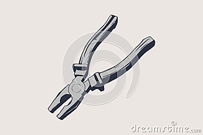 Hand tools for repair and construction. Pliers isolated vector illustration. Vector Illustration