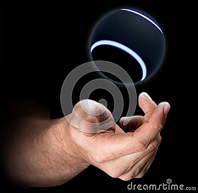 Hand Tossing Tennis Ball Stock Photo