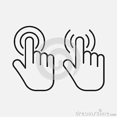 Hand touch icon. Click icon. isolated on background. Vector Illustration