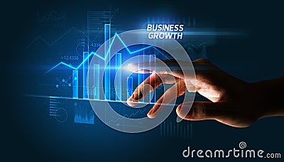 Hand touching business concept Stock Photo