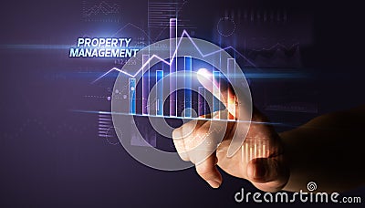 Hand touching business concept Stock Photo