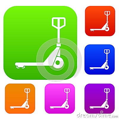 Hand truck set collection Vector Illustration