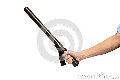 Hand and truncheon Stock Photo