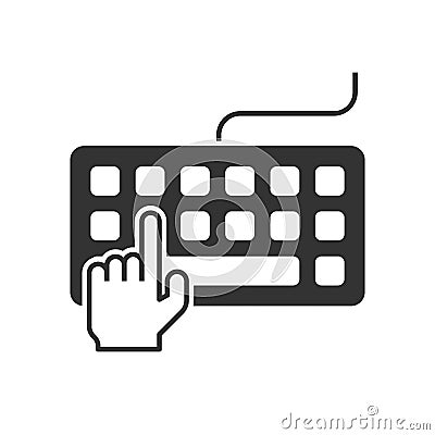Hand typing on keyboard Vector Illustration