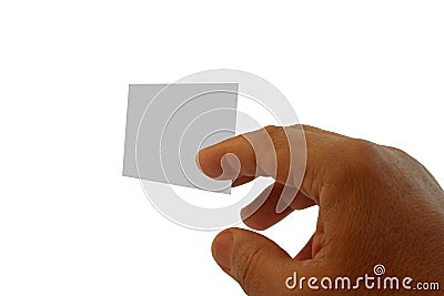 Hand and visit card Stock Photo