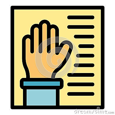 Hand vote icon vector flat Stock Photo