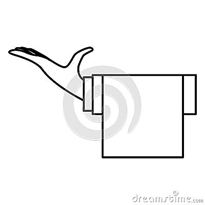 Hand waiter isolated icon Vector Illustration