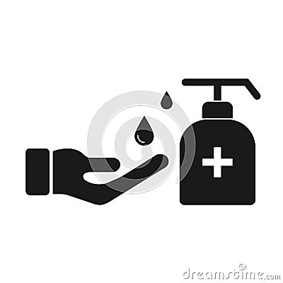 Hand washing icon, hand disinfection sign Stock Photo