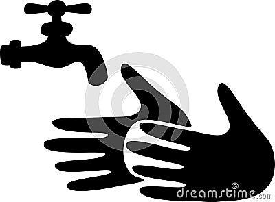 Hand washing sign Vector Illustration