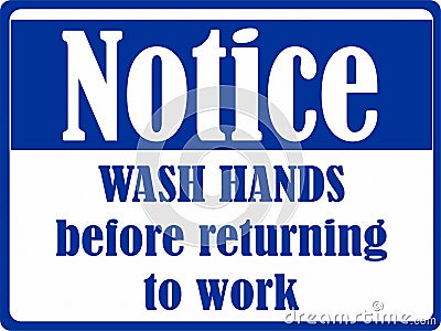 Hand Washing Sign For Employees Stock Photo