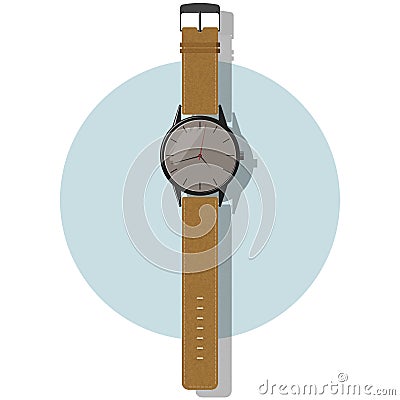 Hand watch in flat design stile Vector Illustration