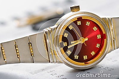 Hand watch time concept Stock Photo