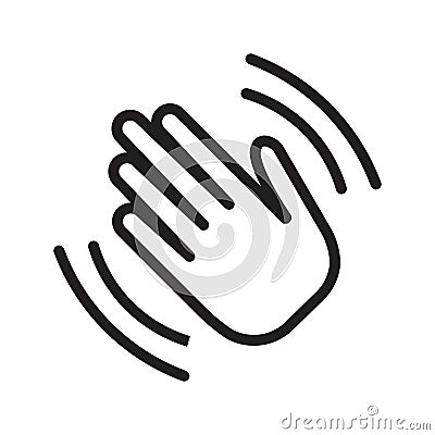 Hand wave waving hi or goodbye flat icon Vector Illustration