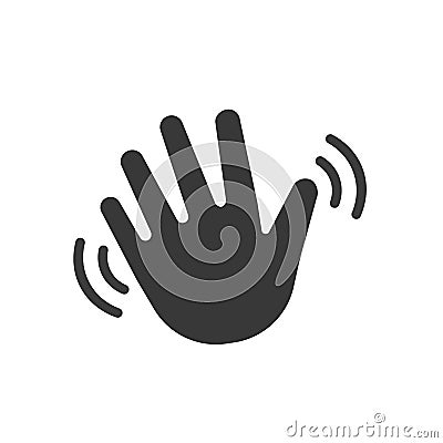 Hand wave waving hi or hello. Vector icon Vector Illustration