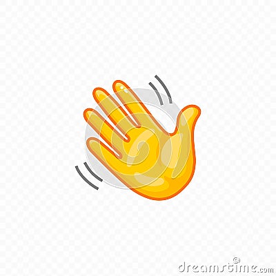 Hand waving. Hello welcome or goodbye gesture icon. Vector illustration Vector Illustration