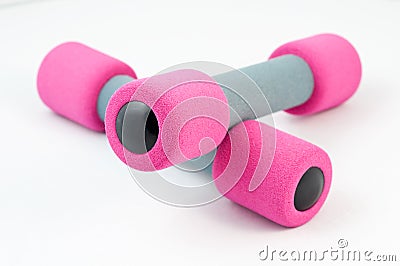 Hand weights on a white background Stock Photo