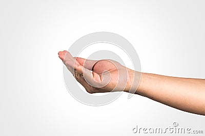 Hand on white background, isolate Stock Photo