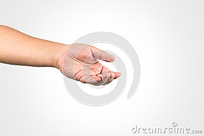 Hand on white background, isolate Stock Photo