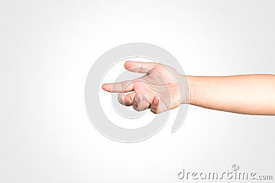 Hand on white background, isolate Stock Photo