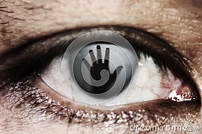 hand of woman In the twinkling of an eye Stock Photo