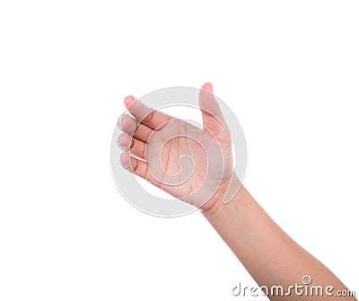 Hand of women to hold card, mobile phone, tablet PC or other Stock Photo