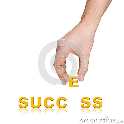 Hand and word Success, business concept Stock Photo
