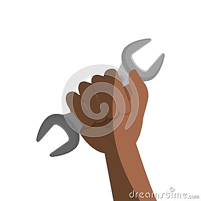 Hand worker with tool Vector Illustration