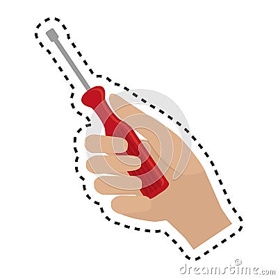 Hand worker with tool Vector Illustration