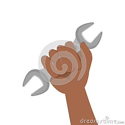 Hand worker with tool Vector Illustration